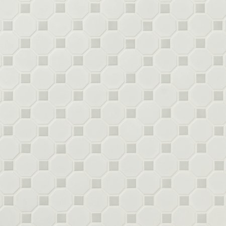 Msi White And Black Matte SAMPLE Octagon Porcelain Mosaic Tile ZOR-MD-0407-SAM
